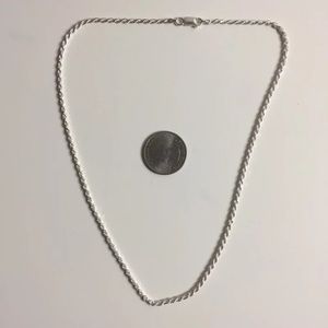Solid Sterling Silver Rope Chain 18” w/ Pendant